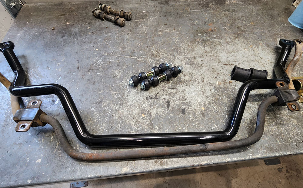 classic car repair / front end work - large diameter front end sway bar