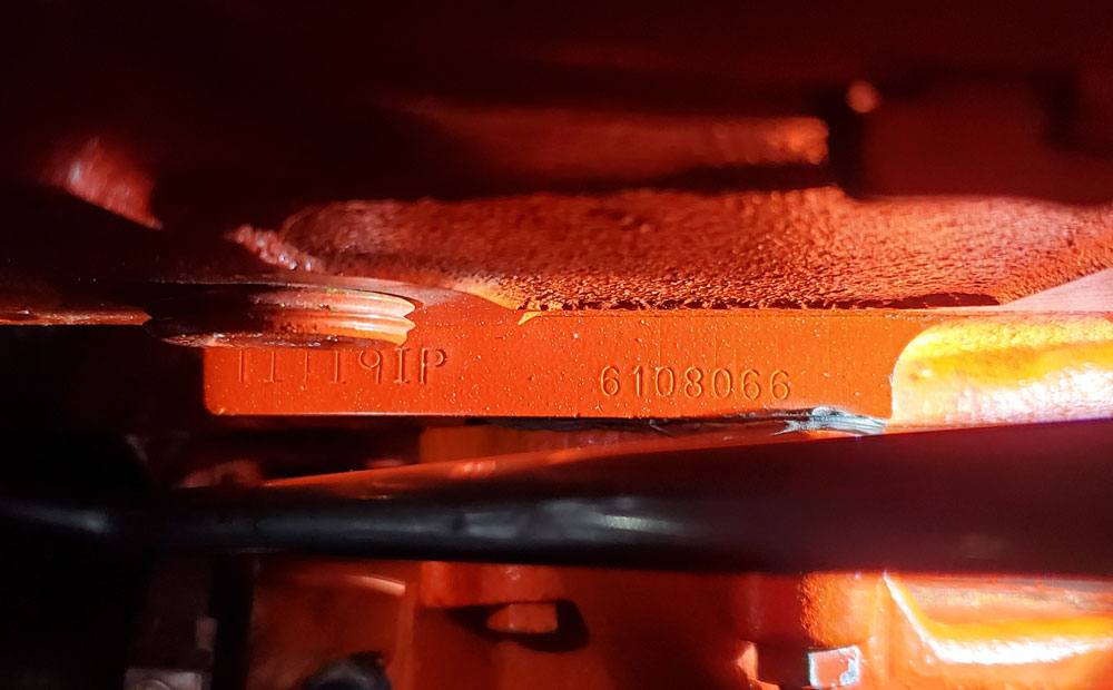 classic corvette pre-purchase inspection - block stamp